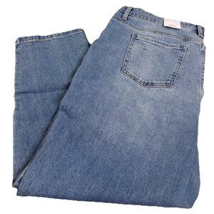 Time And Tru Sz 18 (Actual 37x26) Boyfriend Crop Light Wash Jeans Distressed NWT